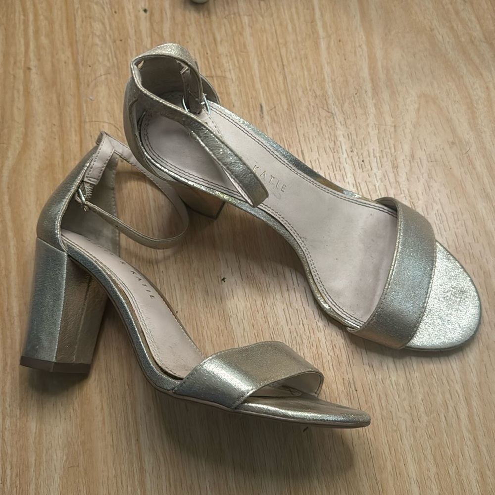 Gold block heels